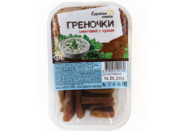 Сурские гренки Сметана с луком (100 гр) в Солнечногорске